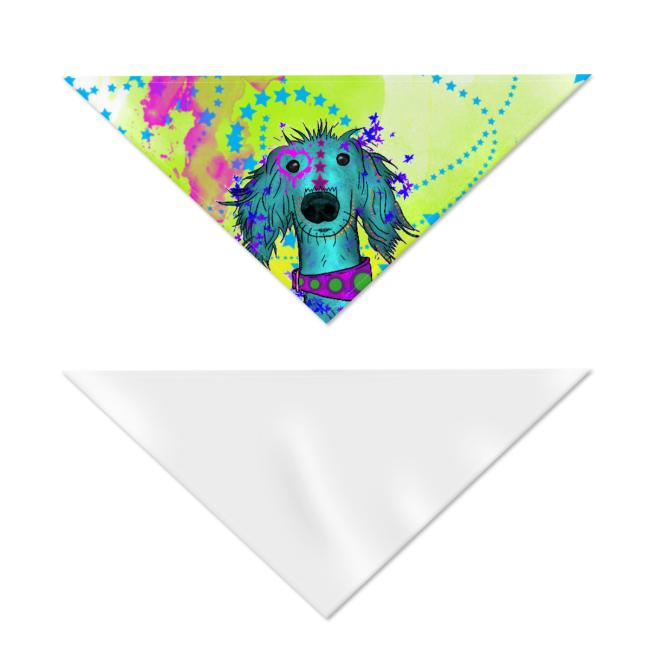 Preview: Hunde-Bandana Tootsi - Popart Hundedesign, 100 % Polyester, 70x30 cm, verstellbar, waschbar